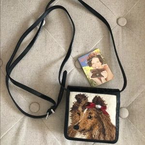 BRIGHTON Crossbody Purse Doggie Diva Needlepoint